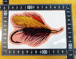 ウエット フライ ステッカー 13×8.5(cm) Fly06　 　[釣り 魚 トラウト 毛針]