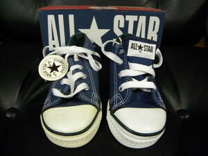 デッドストック米国製CONVERSEコンバースALLSTARオールスターSMALLSTARローカットLOW NAVY紺CVスモールスターOX17cm Made in USAアメリカ製