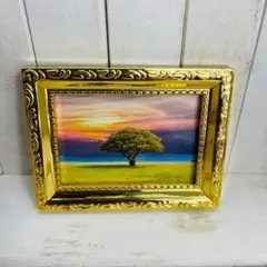 p135◆この～木なんの木◆ ドールハウス 用 ミニチュア 絵画 ピクチャー 壁