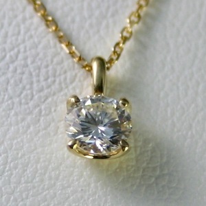 ダイヤモンド ネックレス K18 一粒 1.0ct 鑑定書付 1.118ct Dカラー FLクラス 3EXカット H&C CGL