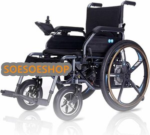 高品質 インテリジェント電動車椅子 超軽量折りたたみ式電動車椅子 500Wデュアルモーター24V12A鉛蓄電池 負荷120kg 高齢者および障害者向け