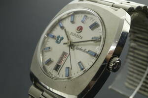VMPD6-35-44 RADO ラドー 腕時計 12102 サファイアホース ラウンド デイデイト 自動巻き 約92g メンズ シルバー 動作品 中古