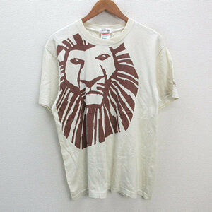 k■ディズニー/Disney LION KING ライオンキング Tシャツ/ミュージカル【L】MENS■131【中古】