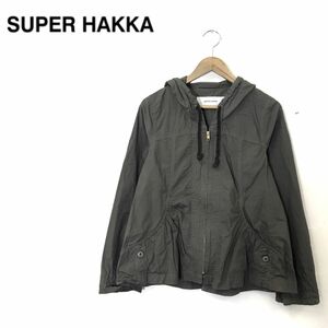 M702-U◆SUPER HAKKA スーパーハッカ ジャンパー フード ポケット有り デザインステッチ ナチュラル ガーリー ◆size不明 カーキ 綿100%