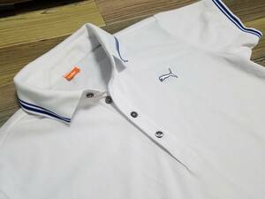 ★プーマゴルフ★18ホールロゴ 半袖 ポロシャツ 白 L★