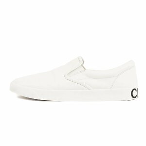 COMME des GARCONS コムデギャルソン スニーカー サイズ:28.0cm CDGH ソールロゴ レザー スリッポン HOMME 白 シューズ フラット