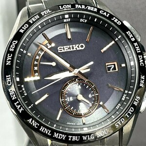 超美品 SEIKO BRIGHTZ セイコー ブライツ フライトエキスパート SAGA243 腕時計 電波ソーラー チタニウム アナログ 3針 カレンダー メンズ