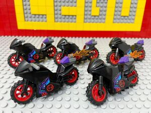 ☆ニンジャゴー☆ レゴ　バイク　5台セットチーム・ブラックガーマドン　オートバイ　乗り物　B80804