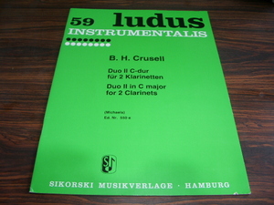 B.H.CRUSELL DUOⅡ in C major for 2 clarinets / 楽譜・スコア　BHクルーセル　クラリネット