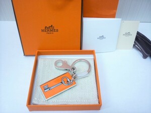 新品 HERMES エルメス キーホルダー イリュージョン キー 鍵 オランジュ ポピー オレンジ　a