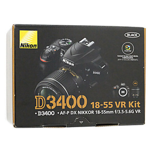 Nikon デジタル一眼レフカメラ D3400 AF-P 18-55 VR レンズキット ブラック 未使用 [管理:1050020766]