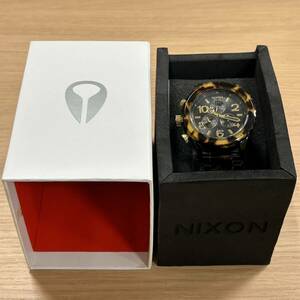 【ART-4770】1円スタート NIXON ニクソン THE 42-20 クオーツ時計 クロノグラフ べっ甲 付属品あり 電池切れ ジャンク 長期保管品 現状品