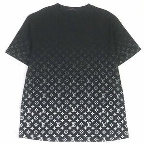 美品□ルイヴィトン 定価157300円 23AW 1A8HKM LVSE モノグラムグラディエント グラデーションロゴ Ｔシャツ ノワールブロン XL 正規品