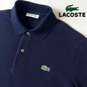 ラコステ LACOSTE ポロシャツ 3 (M) ネイビー 半袖 シャツ PH051V MADE IN JAPAN 日本製 スリムフィット