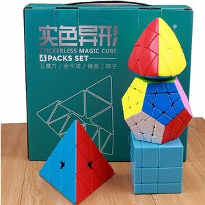 特定のパズルPyramidcubeマジックスピードキューブプロフェッショナルセットMegaminxeds Maste 4 in 1 S1 ※送料無料