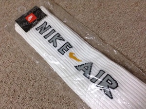 ★新品★日本製 ナイキ バスケットボール ハイソックス 25〜27cm 白 ホワイト 靴下 部活 パイル NIKE デッドストック 90s