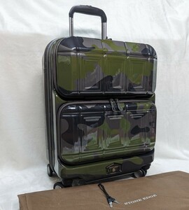 【TASロック搭載】PANTHEON パンテオン キャリーバッグ スーツケース 2in1 ツインロック カモフラージュ アーミーカラー フロントオープン