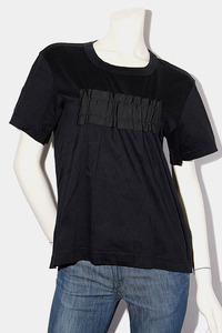 COMME des GARCONS noir kei ninomiya コムデギャルソン ノワールケイニノミヤ グログラン 半袖 Tシャツ S BLACK ブラック 3S-T007 /◆☆