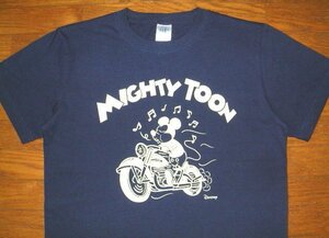 新品 デストロイ DESTROY コットン生地 半袖 Tシャツ (XLサイズ/紺) ミッキーマウス ディズニー バイク 単車 ハーレー セディショナリーズ