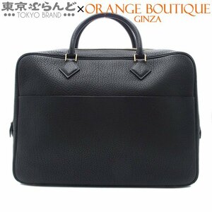 101717602 エルメス HERMES プリュムドッグ 38 ブリーフケース □F刻印 ブラック ゴールド金具 フィヨルド ビジネスバッグ メンズ