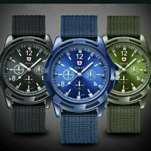 新品 　腕時計　 軍事モデル 　黒　緑　青　3色セット　4