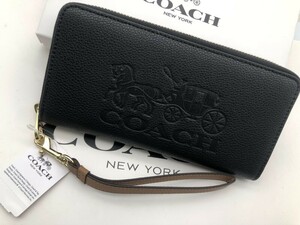 コーチ COACH 長財布 財布 ロング ジップ ストラップ付き ブラック 新品 未使用 贈り物C3548 e125C