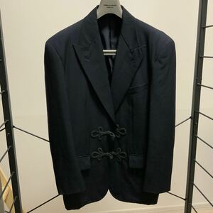 AD1988 COMME des GARCONS HOMME PLUS チャイナボタン ネイビー テーラードジャケット ピークドラペル シングルブレスト 