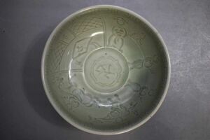 【英】A994 時代 青磁鉢 中国美術 朝鮮 日本 器 青瓷 骨董品 美術品 古美術 時代品 古玩