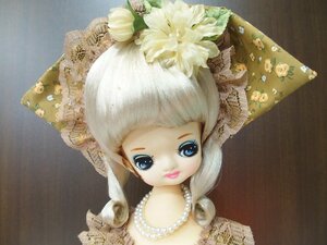 s001 D1 スキヨドール？ フランス人形 高さ48cm 中古品　昭和レトロ/アンティーク/ドール/リボン/SKIYO DOLL