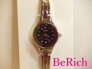 GEYA レディース 腕時計 1107 黒 ブラック 文字盤 SS ブレス アナログ クォーツ QZ ウォッチ【中古】ht1987