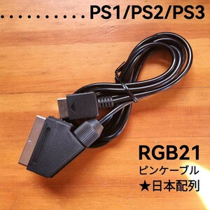 PS1　PS2　PS3　新品RGB21ピンケーブル　日本配列