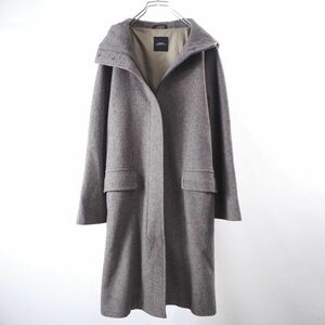 3-DL004【美品】マックスマーラ MaxMara WEEKEND ヴァージンウール フード付 コート ライトブラウン 40 レディース