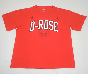 NBA CHICAGO BULLS（ブルズ）／＃1 Derrick Roseプリント 半袖Tシャツ-Majestic製/sizeインポートL- ／管CMOQ