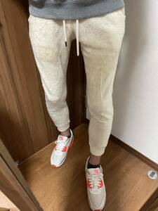 定価3.8万akm POODLE SWEAT RIB パンツ　ホワイト　M ジョガーパンツ　スウェット　junhashimoto wjk