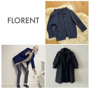 送料無料 FLORENT 2着セット プルオーバー セーター ニット コート パフスリーブ