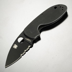 Spyderco 折りたたみナイフ EFFICIENT エフィシエント 半波刃 ブラックブレード G10ハンドル C216GPSBBK