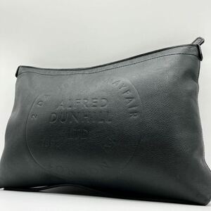 【現行モデル/美品】1円 dunhill ダンヒル チルターン アルフレッド クラッチバッグ セカンド ビジネス ハンド レザー メンズ ブラック 黒