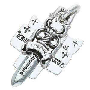 クロムハーツ Chrome Hearts 3TRINKETS/スリートリンケッツペンダント シルバーネックレストップ 中古 NO05