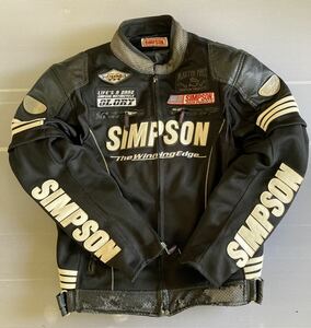 SIMPSON シンプソン ライダースジャケット　ブラック　インナー、プロテクター付属 サイズL イエローコーン 