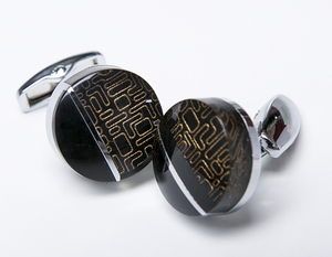 ◆カフスボタン ONYX-ART LONDON CK1068 ACRILIC STYLE 16 CUFFS 立体透明感！アクリルの不思議なタッチが綺麗・・♬～