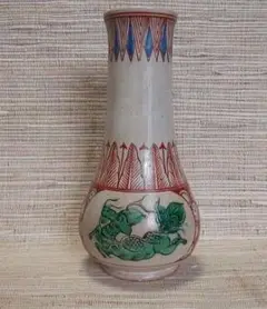 萬古 陶園 赤絵 花瓶