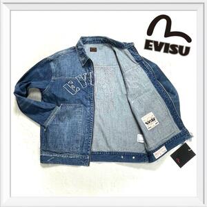 美品 未使用 EVISU エヴィス デニム ジャケット Ｇジャン メンズ M ジップアップ