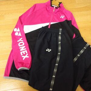 ◎使用少なめ！M 上下セット！YONEX ヨネックス◆ジャージ ジャケット&パンツ テニス バドミントン◆メンズ ピンクx黒◆B3934