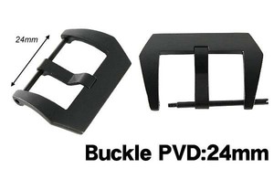 ★圖團 鬥★PVD-24e★時計バンド用 バックル　黒・尾錠部24mm用