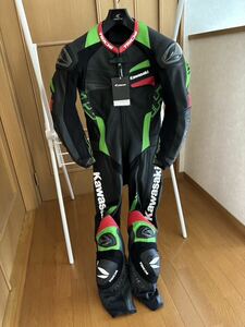 RS TAICHI レーシングスーツ KAWASAKI グリーンカップ レース レーサー RSタイチ MFJ公認 カワサキ　グリーン　サーキット 革ツナギ 