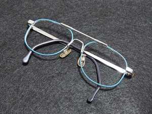 新品　PENTAX ペンタックス　メガネ　眼鏡　高級感　上品　フルリム ツーブリッジ　青　ブルー　軽い　キッズ　子供用