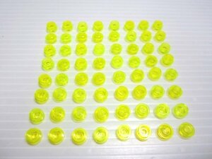 レゴ★未使用！黄緑色の丸い１×１クリアプレート６４点(Tr.N.G)