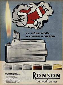 1959年Ronsonガスライター/ヴィンテージ雑誌広告オリジナル・ポスター