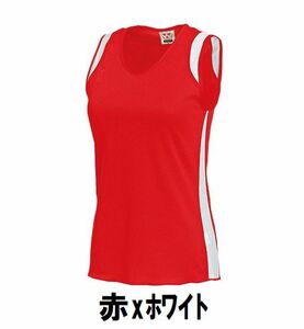新品 陸上 ランニング シャツ 赤xホワイト Sサイズ 子供 大人 男性 女性 wundou ウンドウ 5520 送料無料