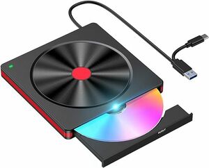 DVD/CDドライブ 外付け USB3.0 外付けdvdドライブ ポータブルType-C CD/DVDドライブ 光学ドライブ 日本語取扱説明書付き